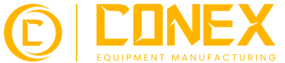 Logo for Conex Equipment Manufacturing in yellow; 