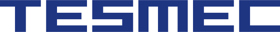 TESMEC logo in white letters on a blue background.