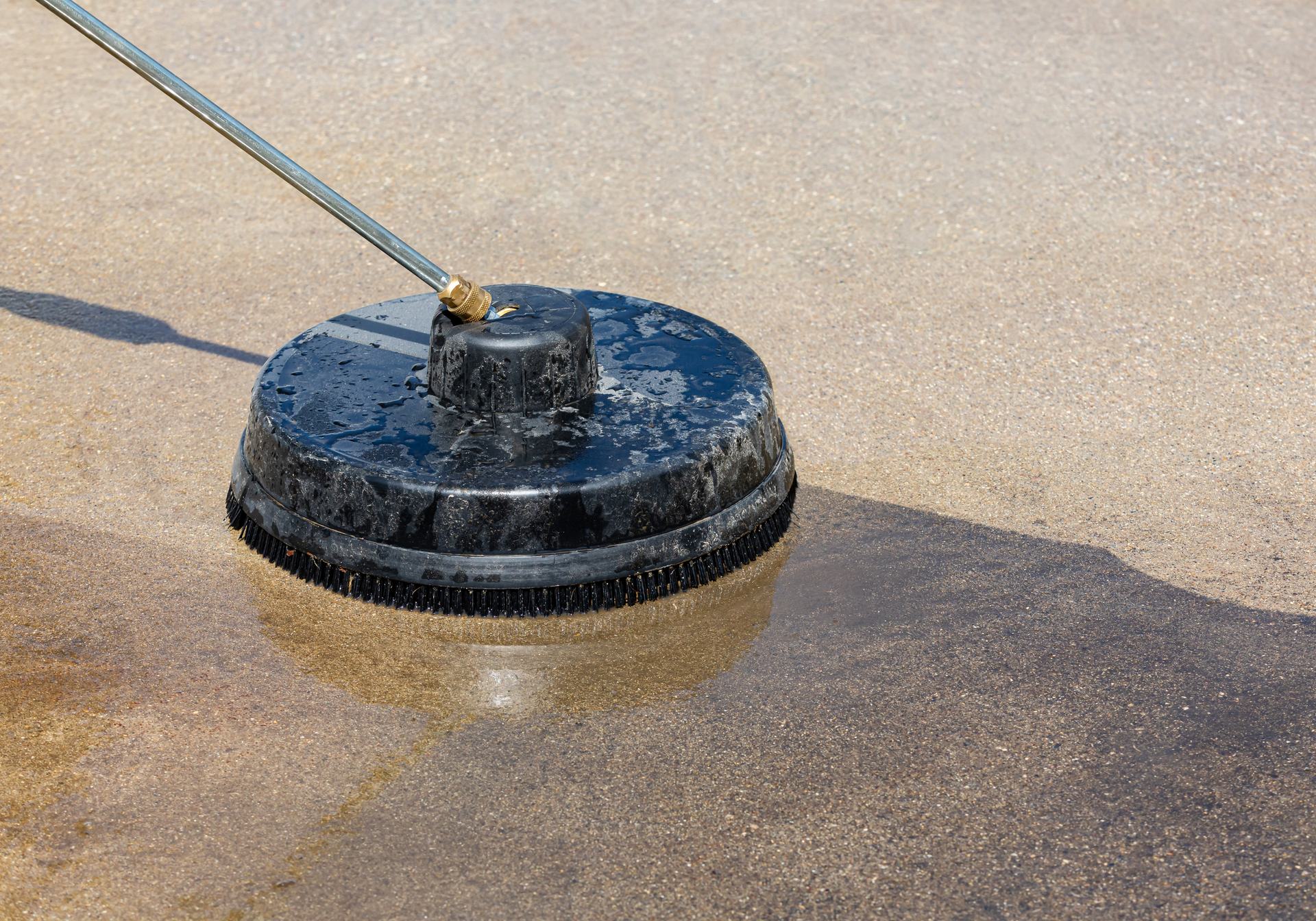 pressure washing a driveway