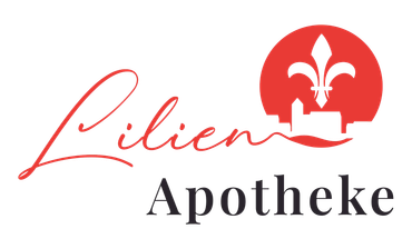 Ein Logo für eine Apotheke mit einer Lilie darauf