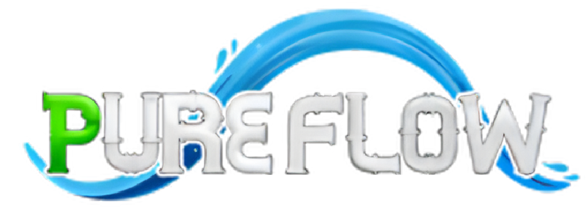 PureFlow logo with green "P" and water arc over the word.