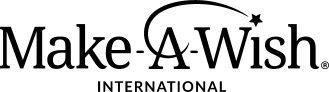 Make-A-Wish International logo: black text with an arc over 