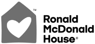 Gray house-shaped logo with a white heart inside, and 