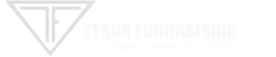 Logo for Tyson Fundraising. A triangle surrounds a stylized "TF" and text.