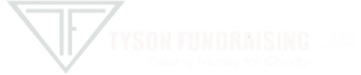 Logo for Tyson Fundraising. A triangle surrounds a stylized "TF" and text.