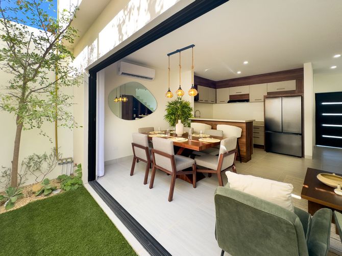 Casa modelo 3 recámaras Villa Cabo Sur – sala y comedor