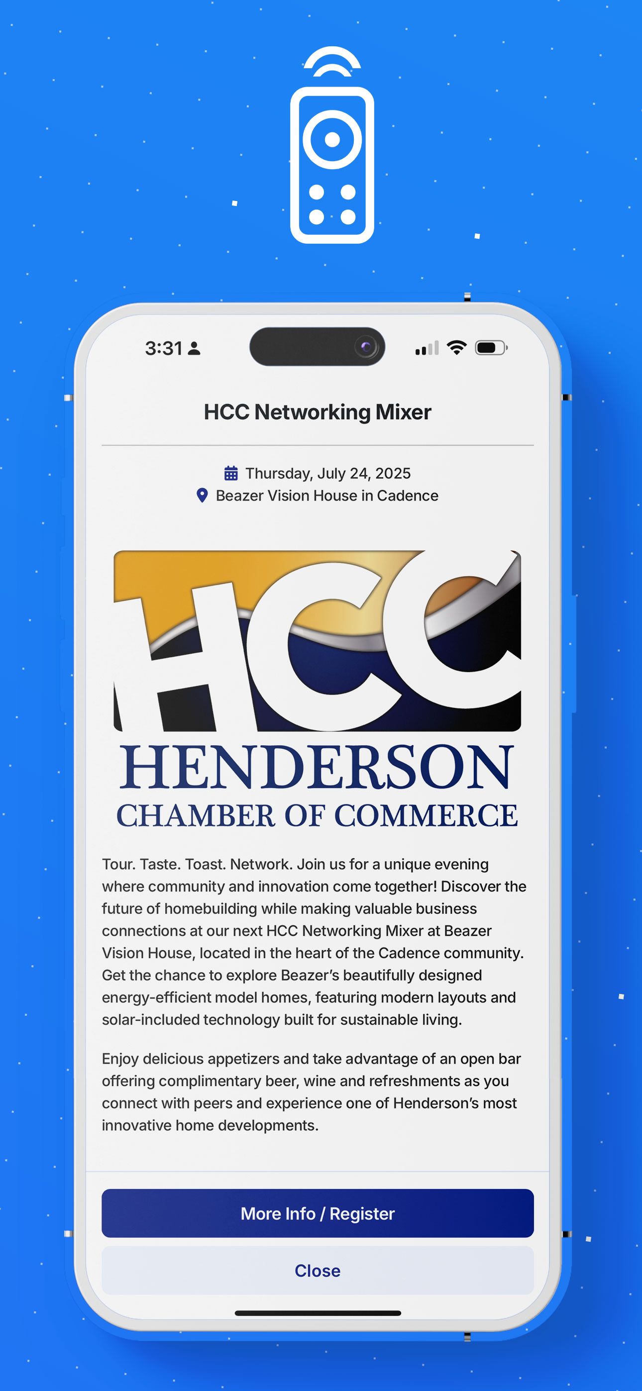 A cell phone with a community forum app open on it.