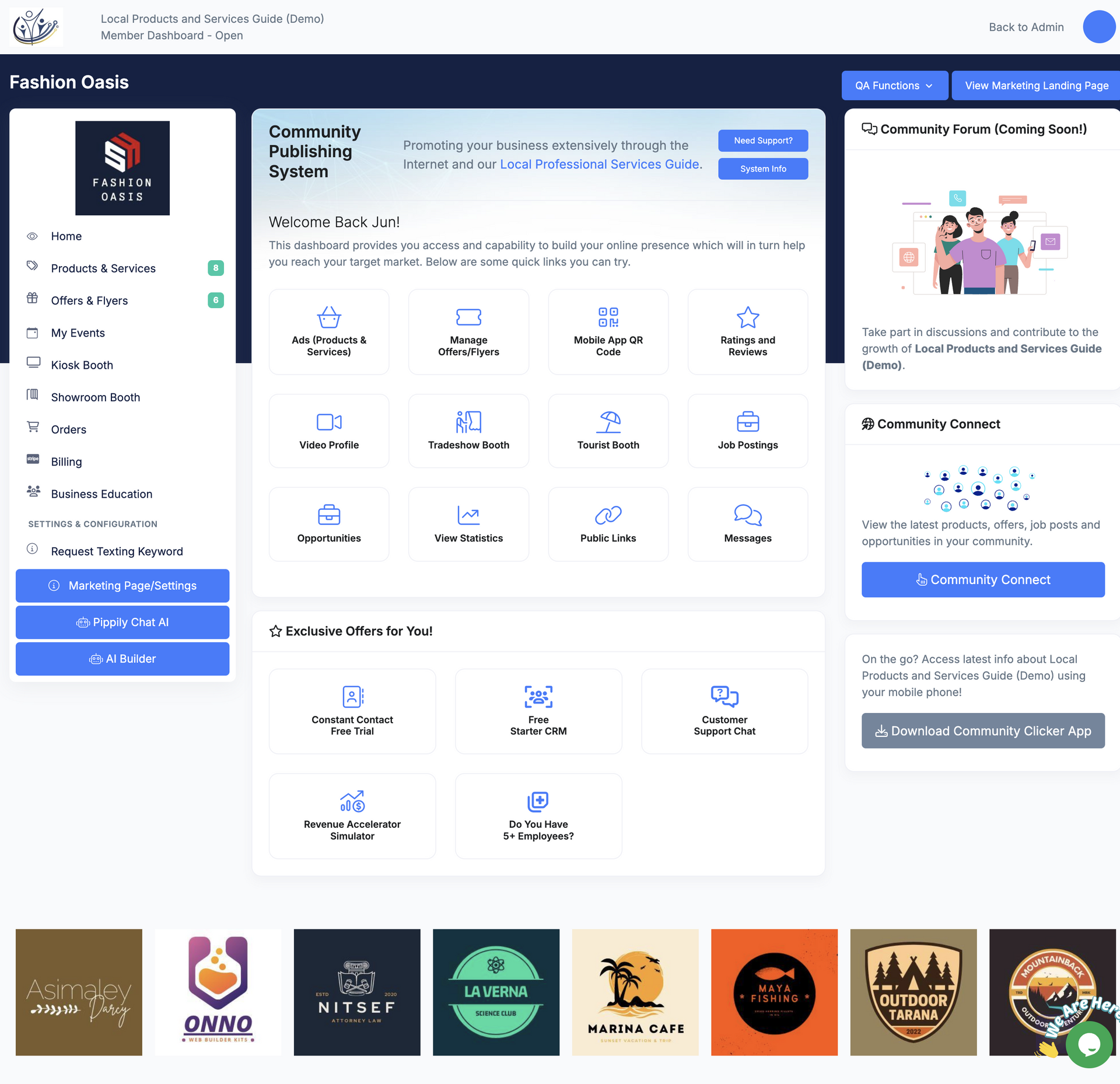 A screenshot of a website with a bunch of logos on it