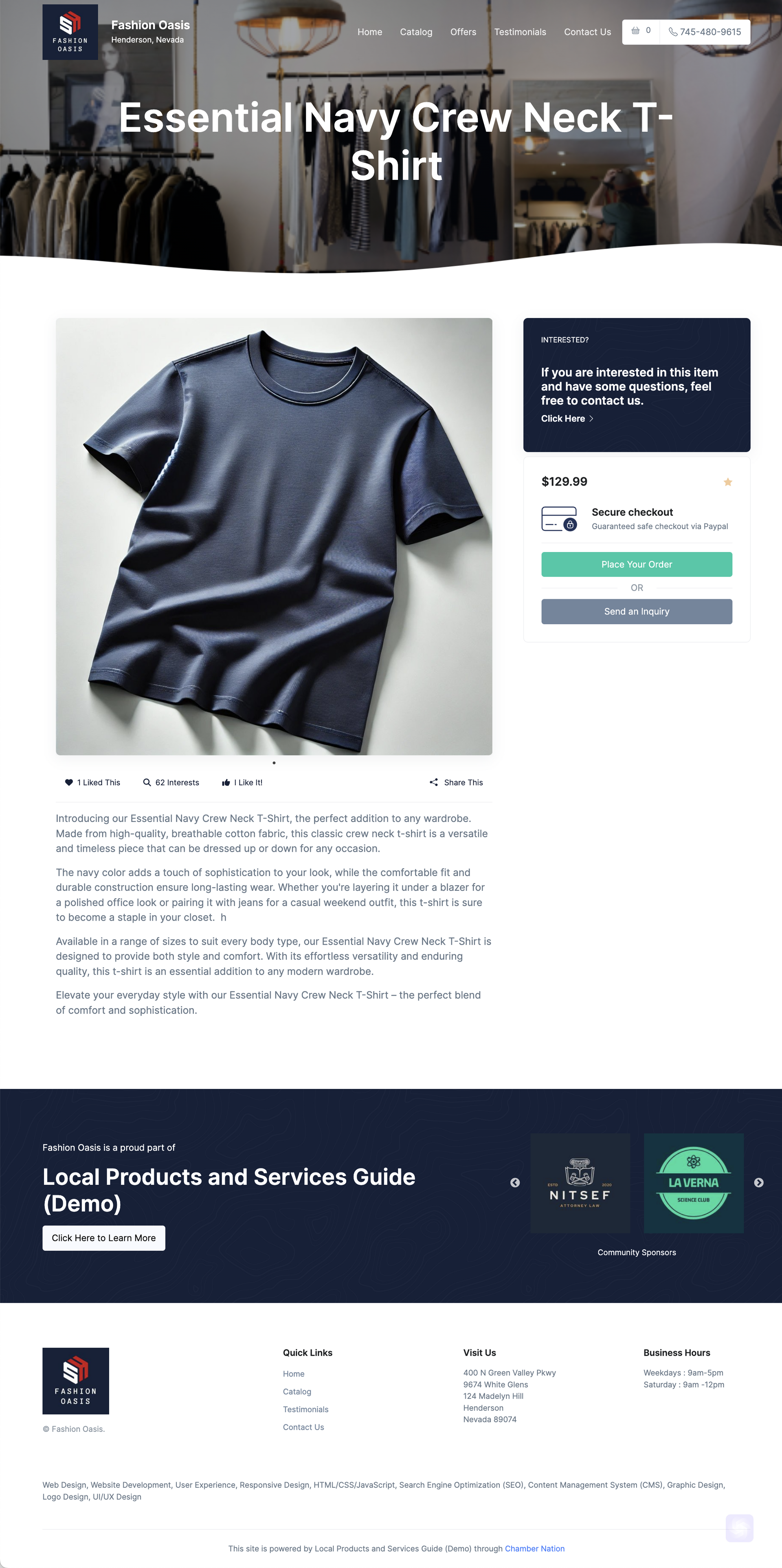 A screenshot of a t-shirt on a website.