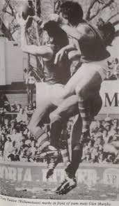 Russell Davies flies for a mark