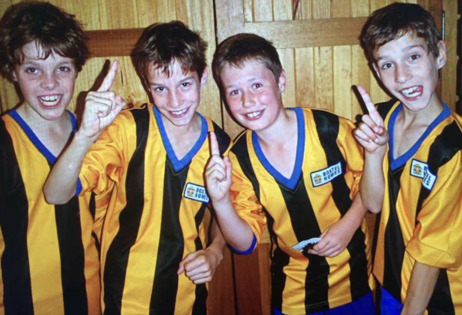 Max and Ben celebrating a Zebbies win