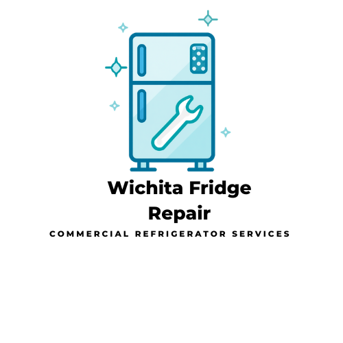 Wichita Fridge Repair logo with blue refrigerator and wrench, commercial refrigerator services text