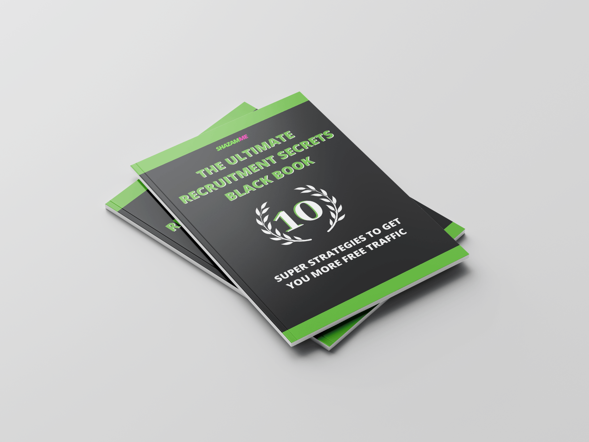 The ultimate recruitment secrets black book is stacked on top of each other.