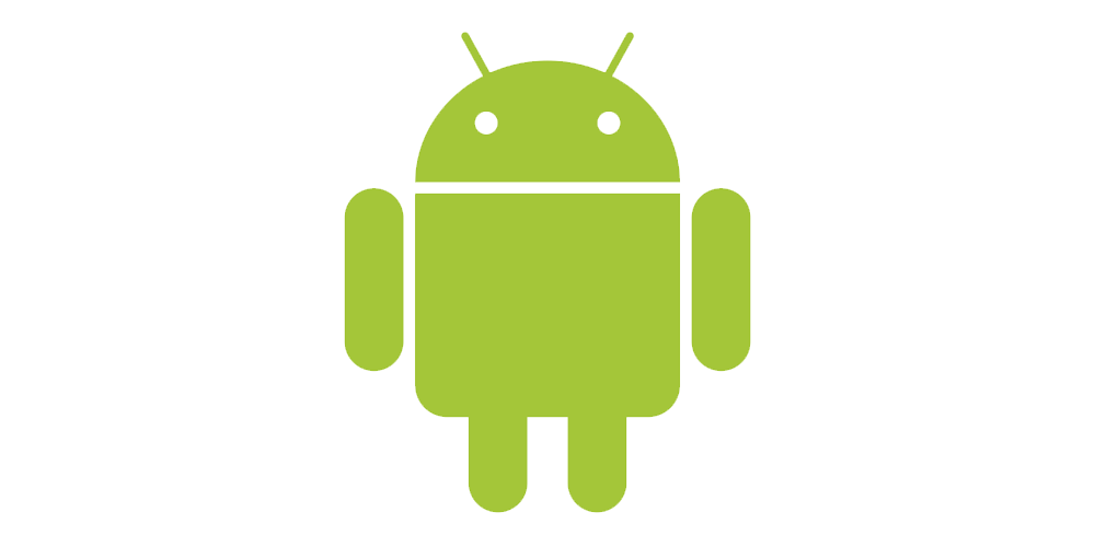 a green android icon on a white background