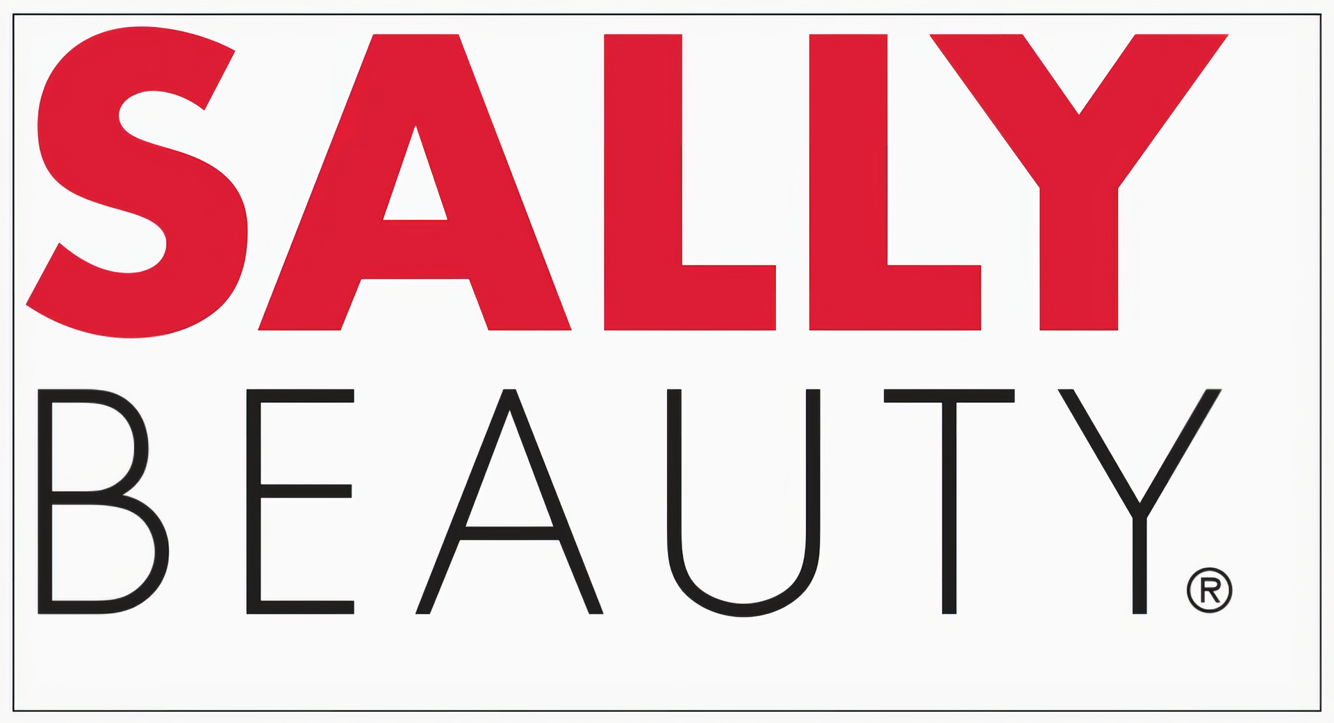 A red and white banner for sally beauty