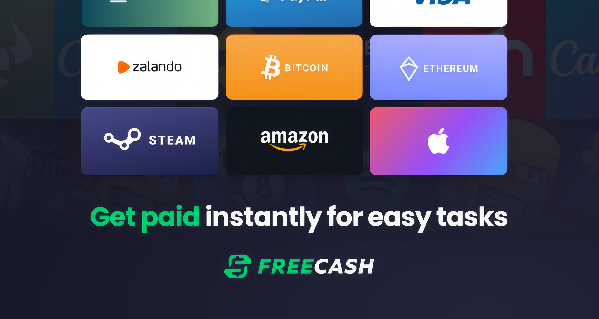 A screenshot of a website that says get paid instantly for easy tasks