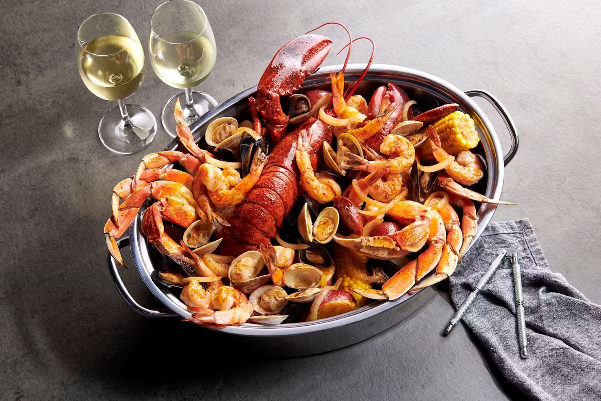 A bowl of seafood with a lobster in it Gandy Dancer Ann Arbor