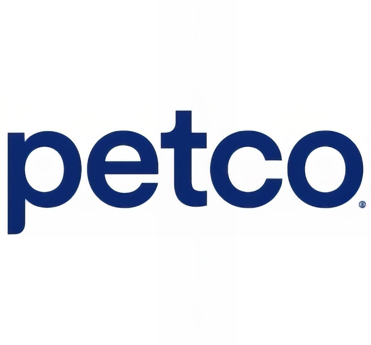 A blue petco logo on a white background