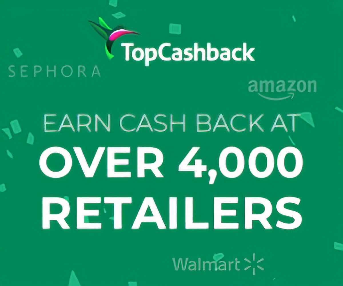 An ad for top cashback that says earn cash back at over 4,000 retailers