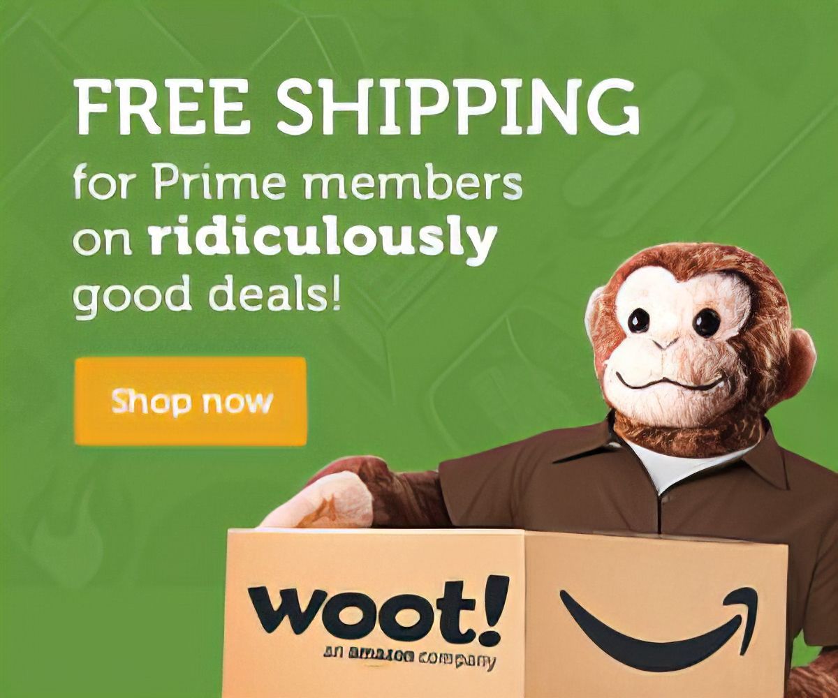 An advertisement for free shipping for AmazonPrime members on ridiculously good deals an Amazon company