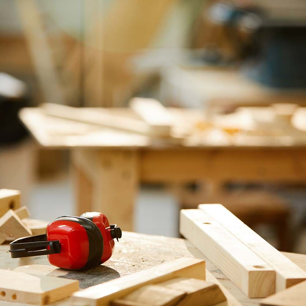 Ear Muffs on a Wooden Table