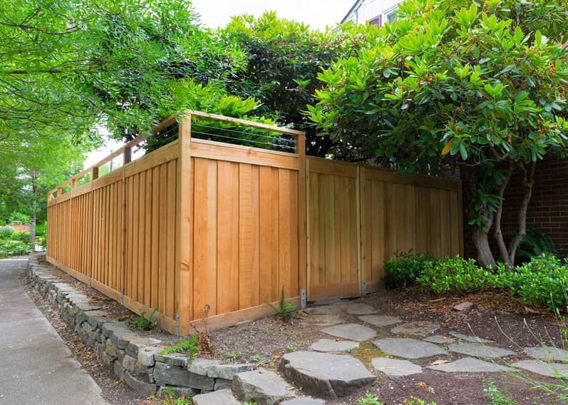 Wood Fence with Wire
