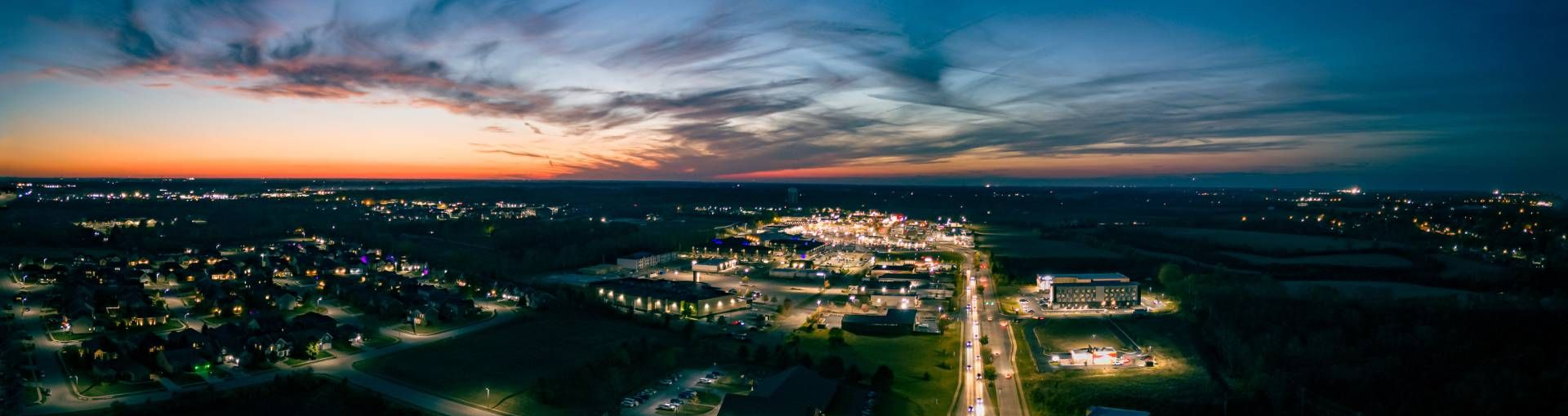 An aerial image of Nicholasville, Kentucky (KY)