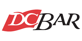 A red and black logo for a company called dc bar