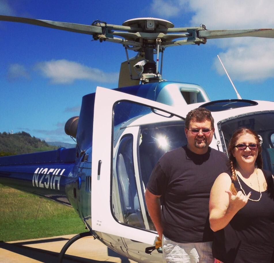 Getting ready for a helicopter adventure in Hawaii