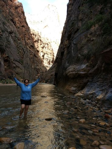 Inside a narrow canyon