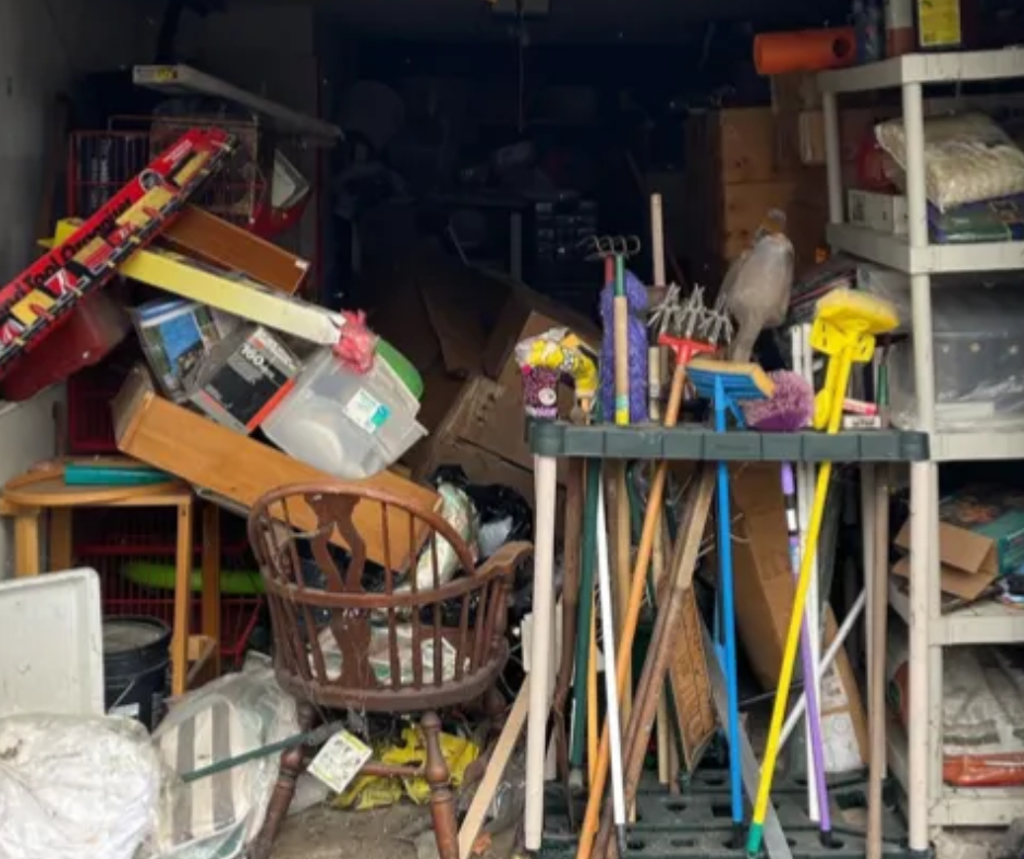 A lawn mower is cutting a lush green lawn.