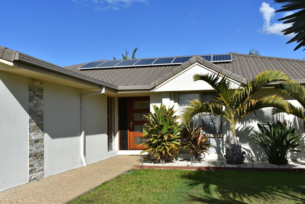 There Is A Ceiling Fan In The Backyard Of A House — Rental Revolution In Manoora, QLD