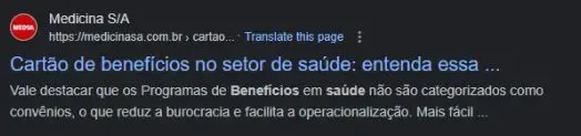 Um trecho de resultado de pesquisa do Google para 