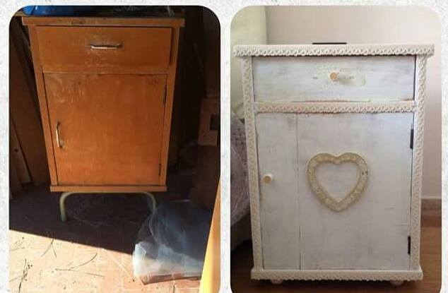 prima e dopo mobile restaurato