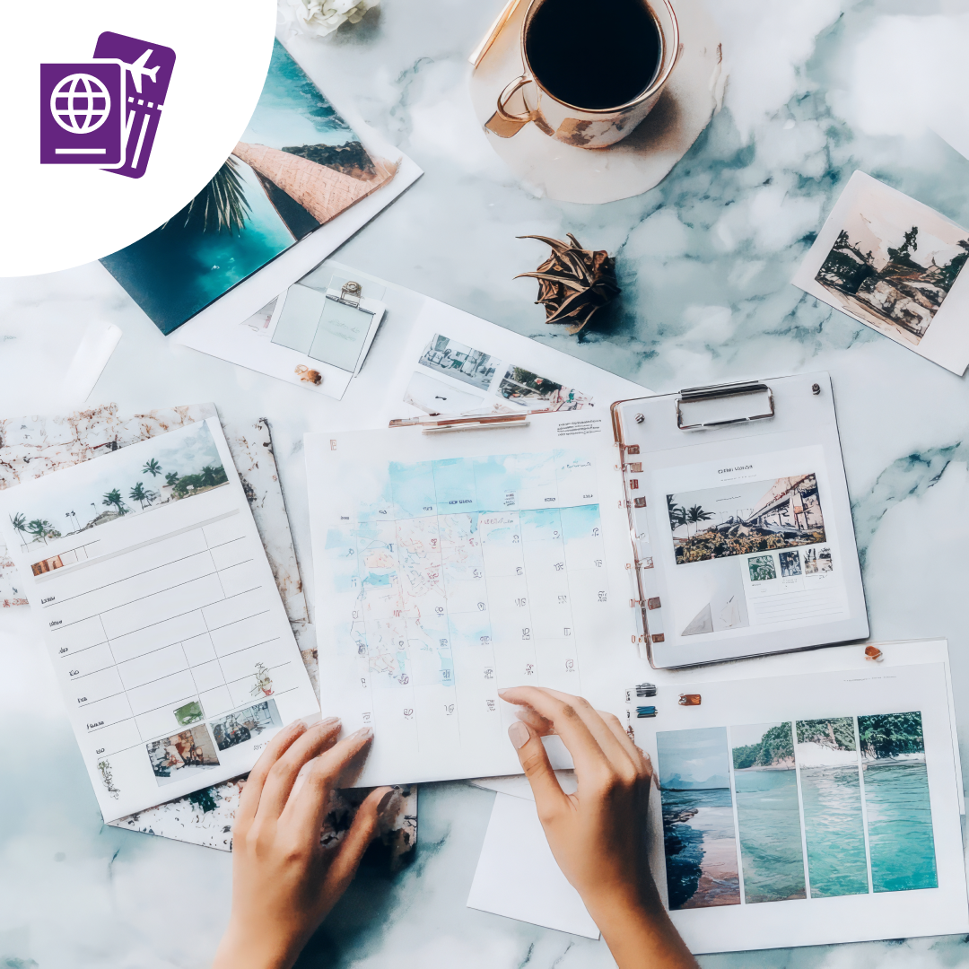 Una persona está sentada en una mesa con papeles y una taza de café.