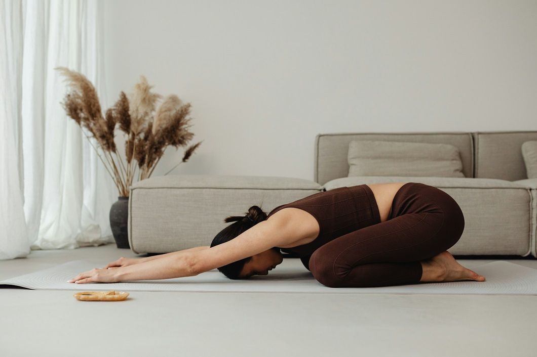 woman doing yoga