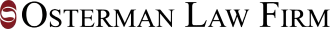 Logo for Osterman Law Firm, featuring a maroon stylized "O" and black text.