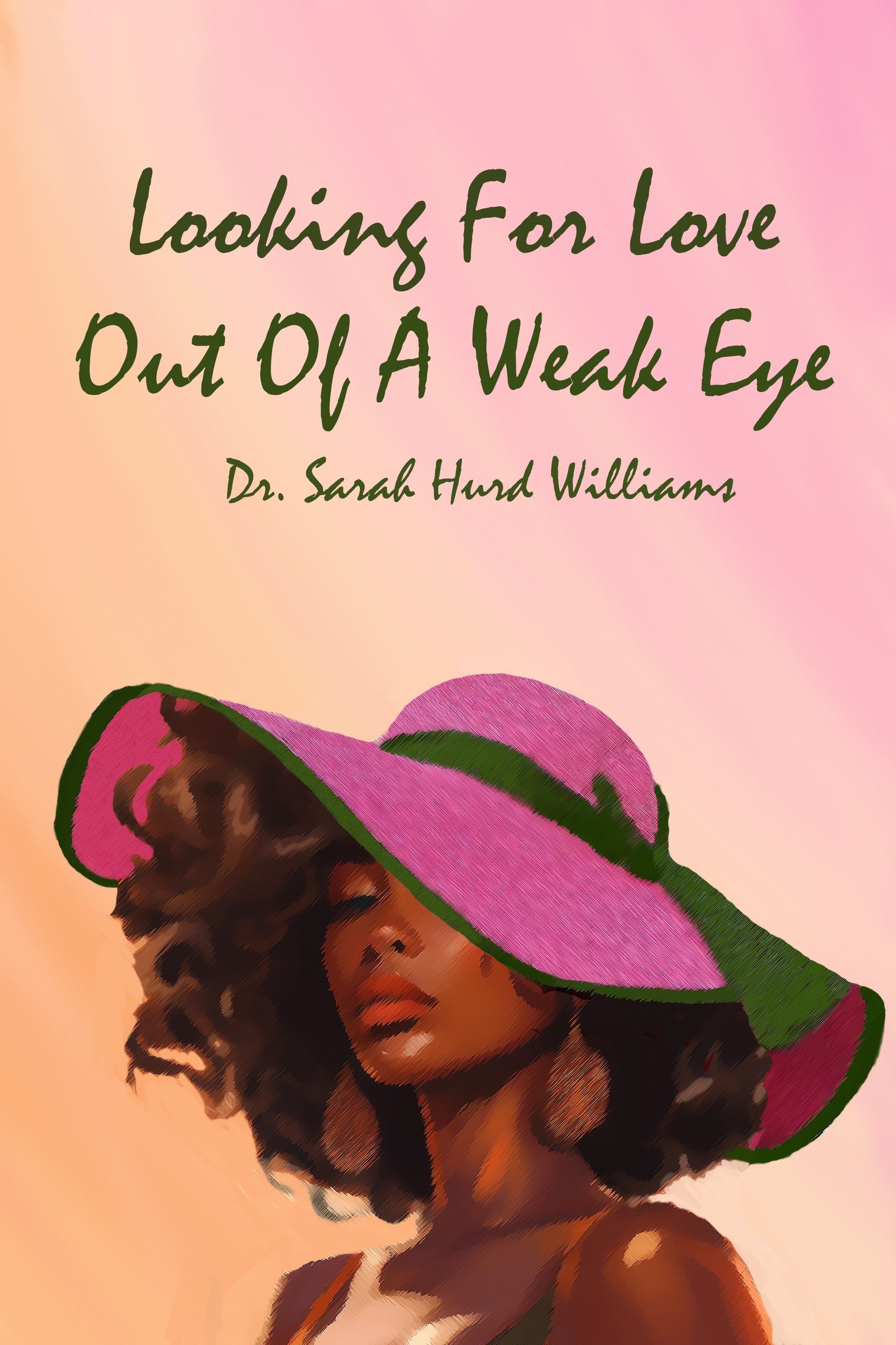Book cover with pink background showing a woman in a pink hat and the title
