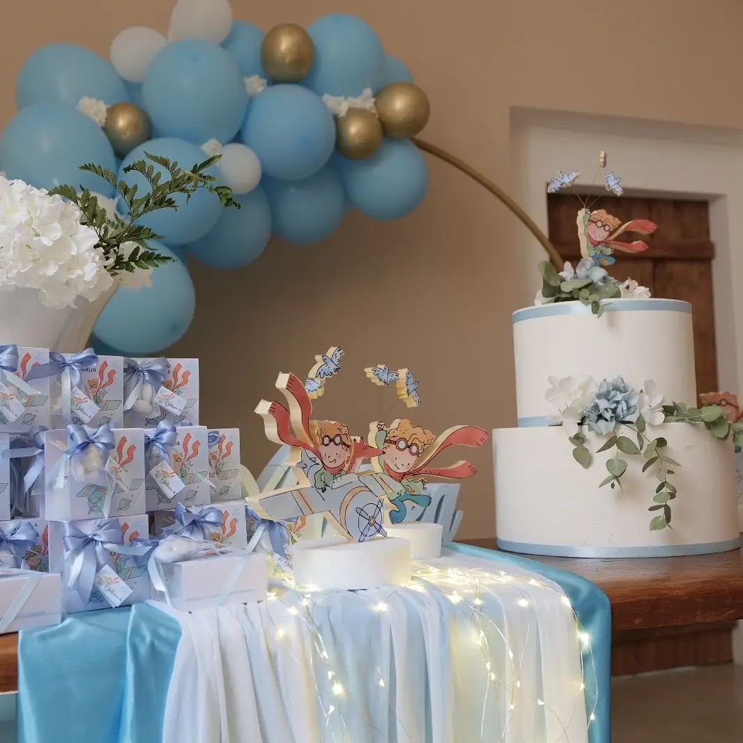 allestimento palloncini baby boy
