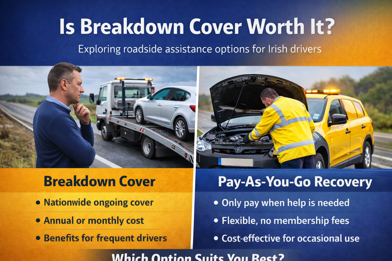 driver comparing roadside assistance options