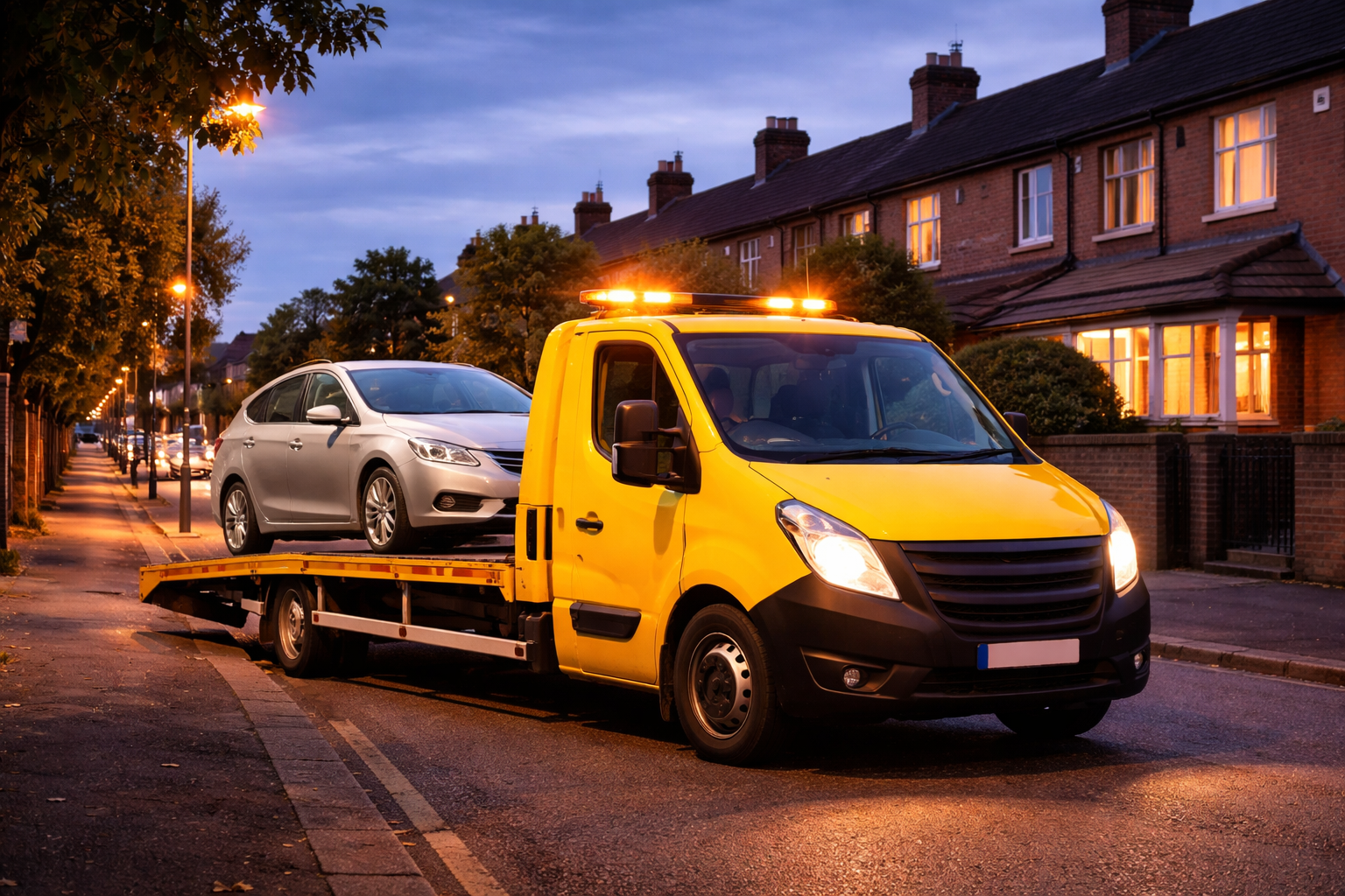 tow truck assisting broken down car in Ballyfermot Dublin