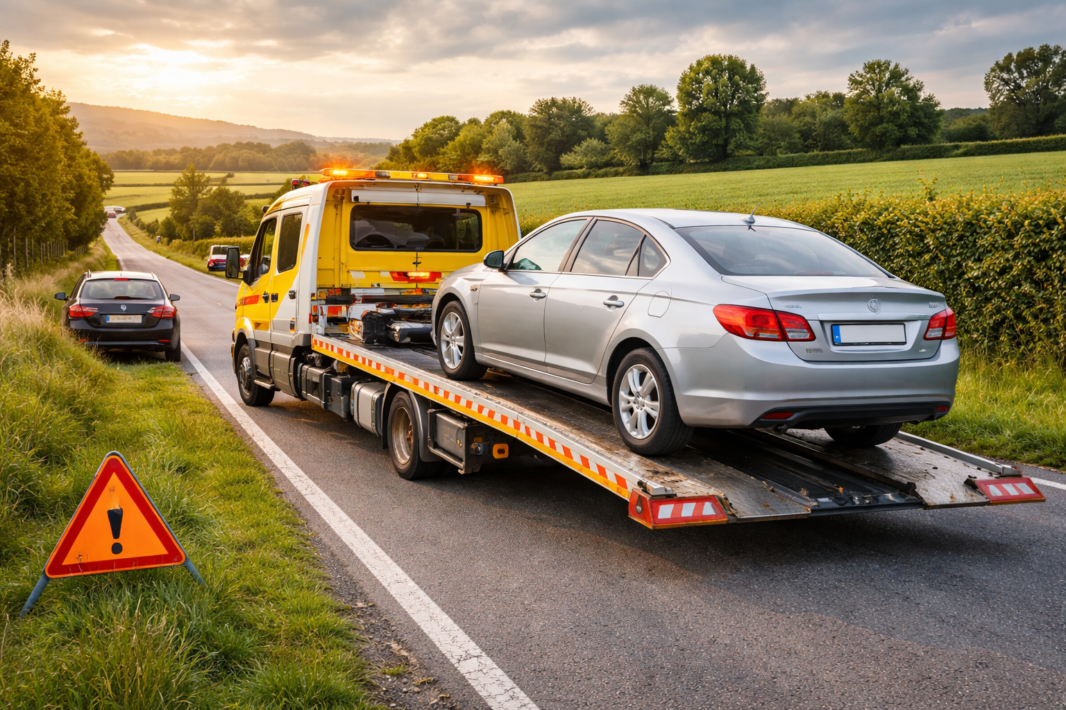 tow truck R348 Galway recovering car near Kilconnell