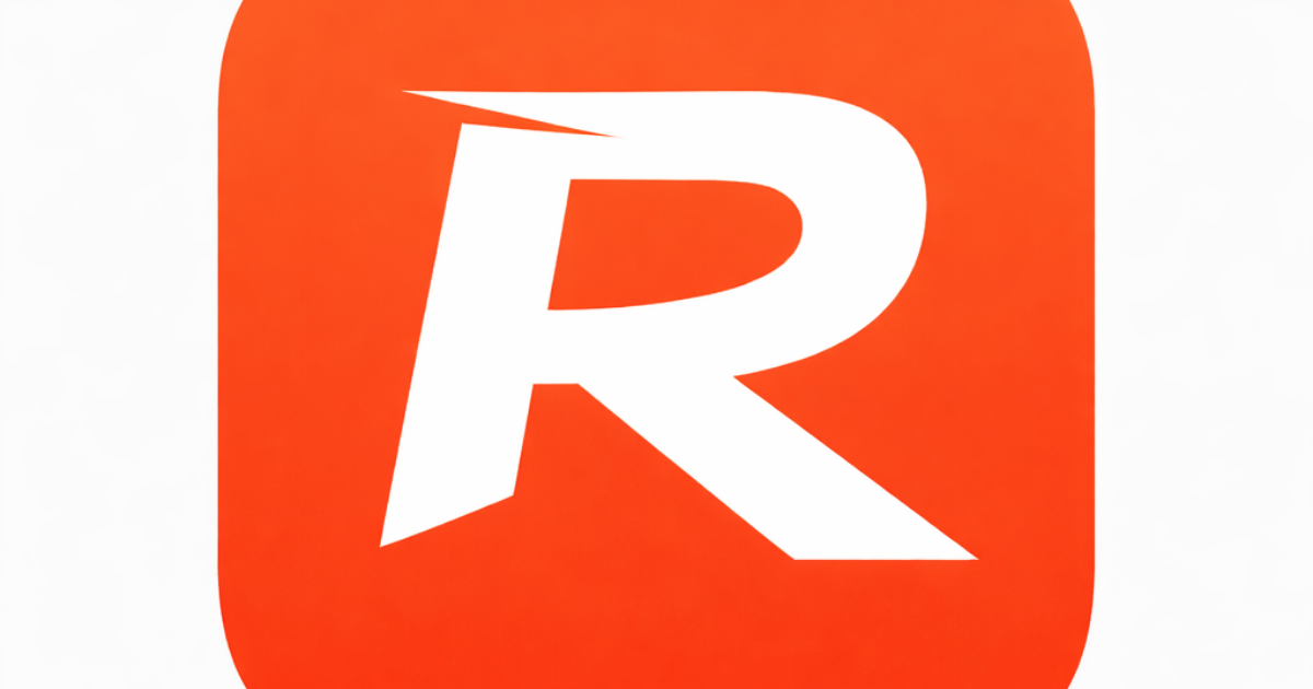 Site Logo with red and blue in the letters R & M