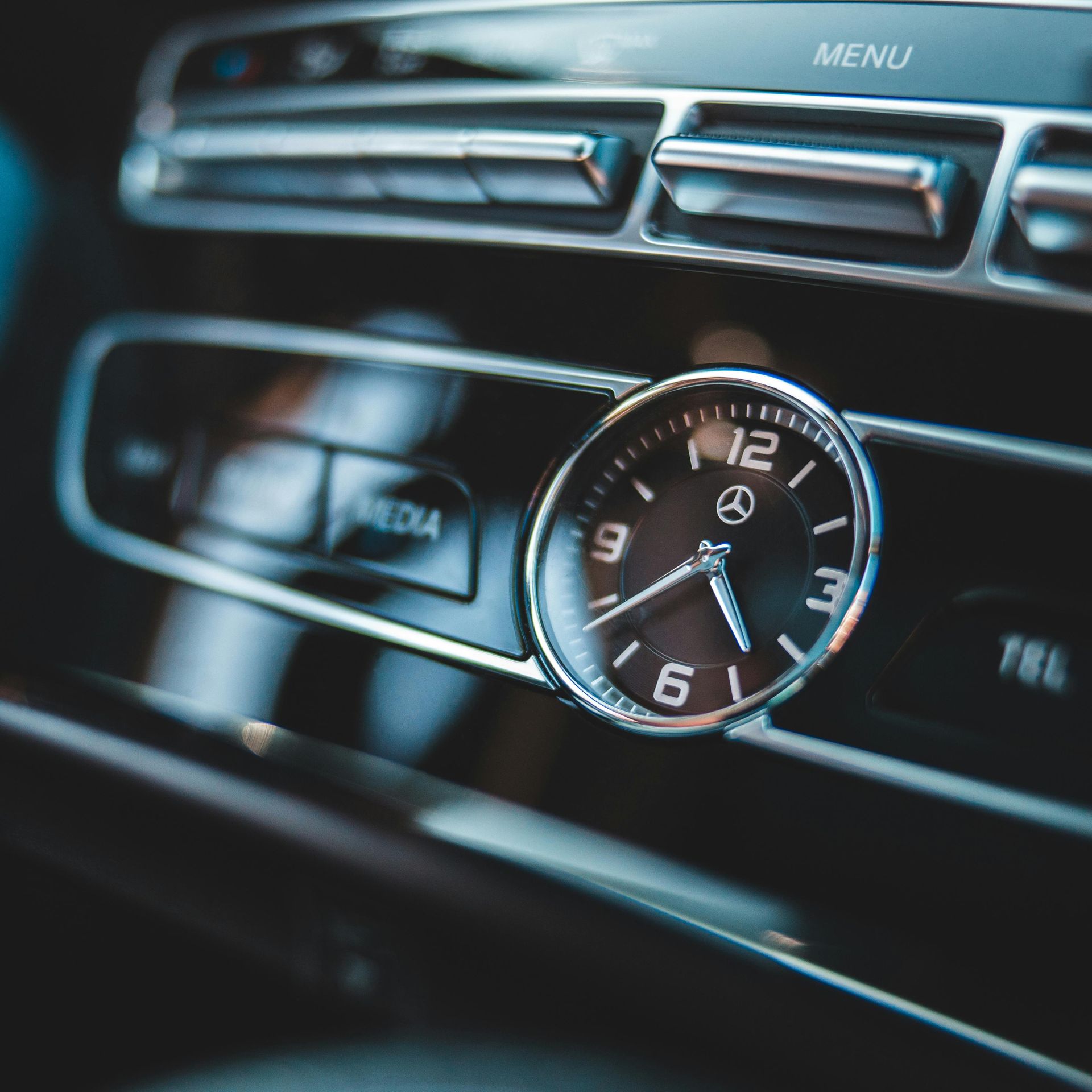 Mercedes clock in car