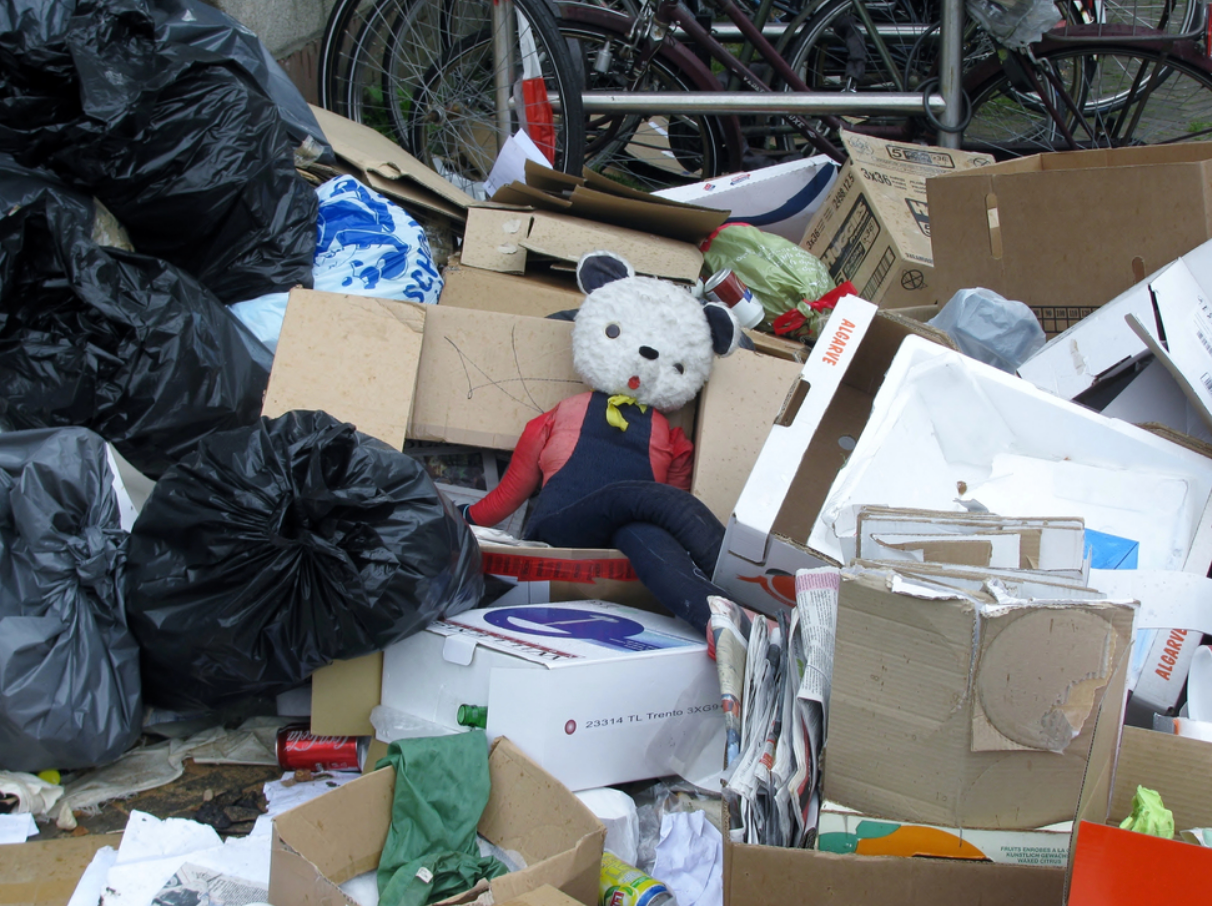 Pile of junk that would be removed by a junk removal service.