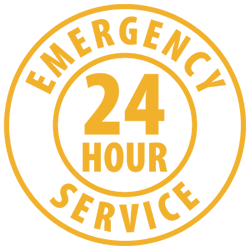 A yellow circular icon with the text
