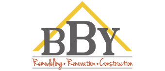 A logo for a company called bby remodeling renovation and construction