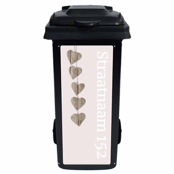 klikosticker hout met hartjes