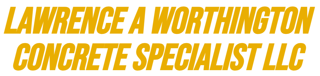 The logo for lawrence a worthington concrete specialist llc