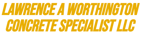The logo for lawrence a worthington concrete specialist llc